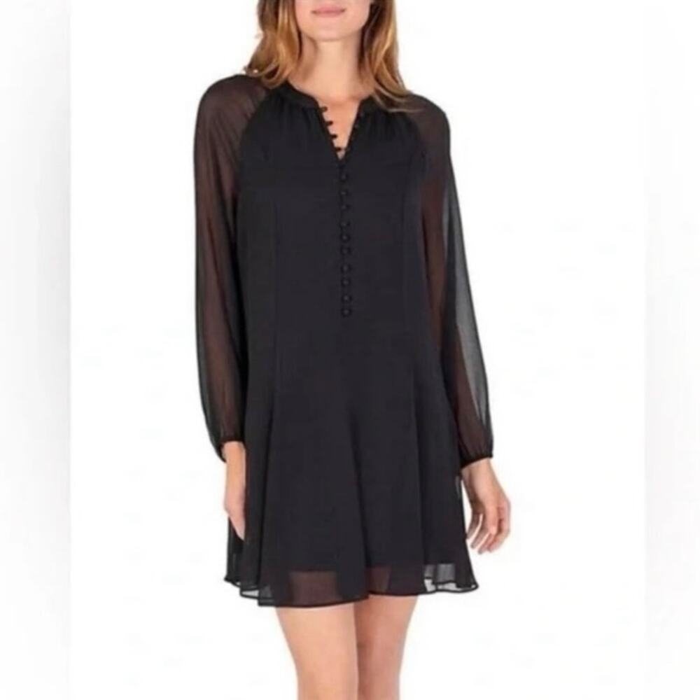 NEW Joie Balloon Sleeve Dress Size XXL Chiffon Caviar Black